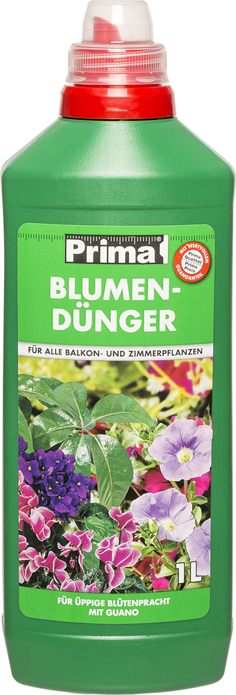 GREGOR ZIEGLER GMBH Prima Blumendünger flüssig mit Guano 1l org.-min. NPK 7+5+6 + Spurennährstoffen