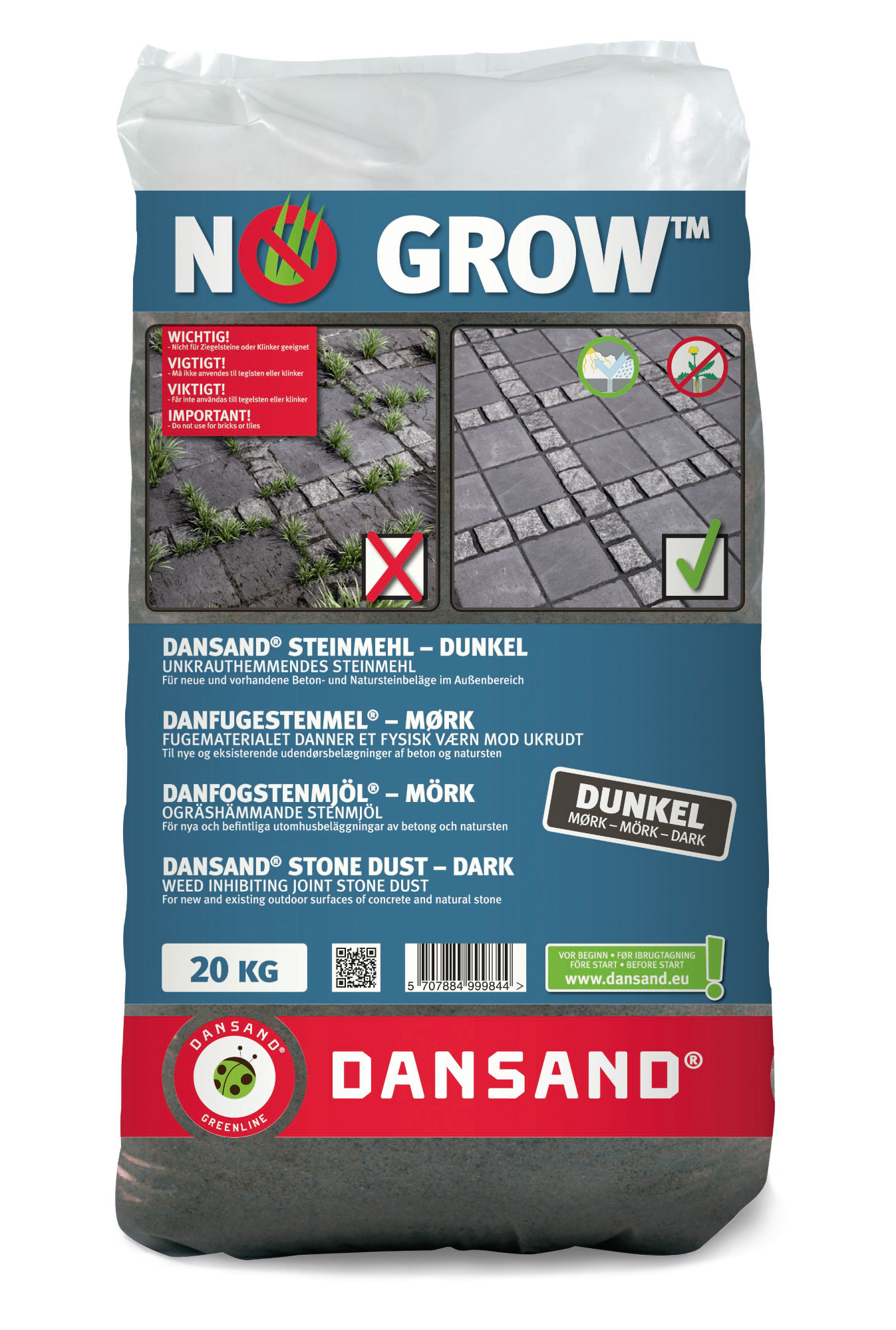 Dansand® No Grow Steinmehl anthrazit 0-3,0mm, 20kg unkrauthemmender Fugenfüller Dansand® No Grow Steinmehl anthrazit 0-3,0mm, 20kg unkrauthemmender Fugenfüller