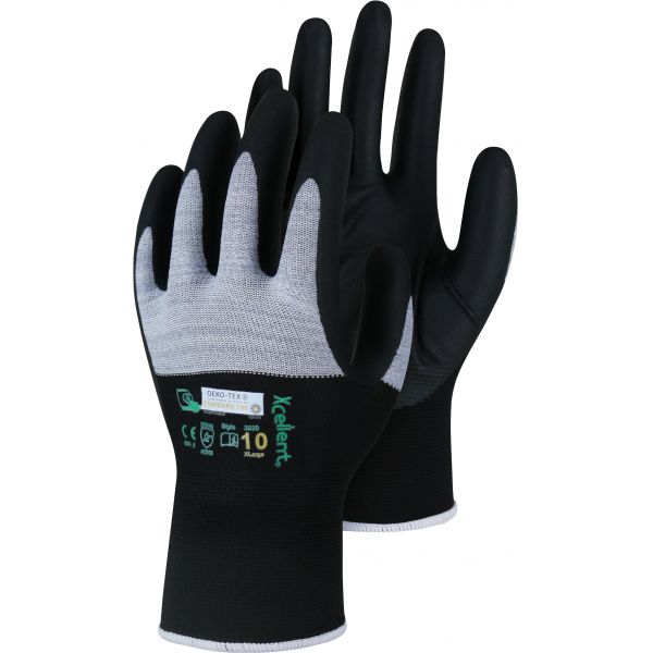 Leibwächter Handschuhe XC-Line sw-grau, Touch, ESD, Größe: 10