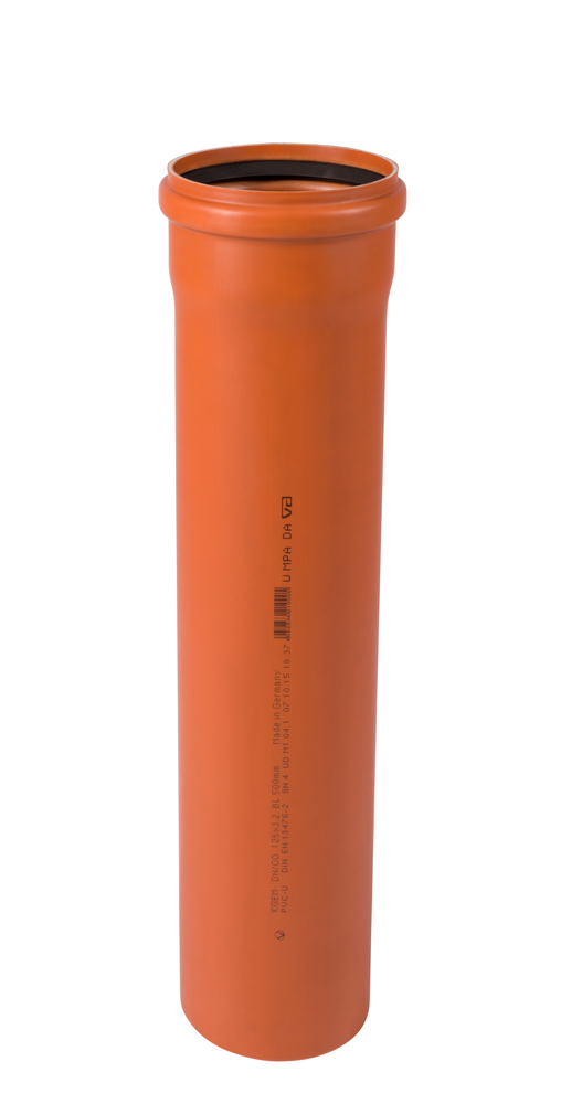 GEBR. OSTENDORF KUNSTSTOFFE KGEM Rohr mit Muffe DN/OD 125 0,5m DIN EN 13476-2