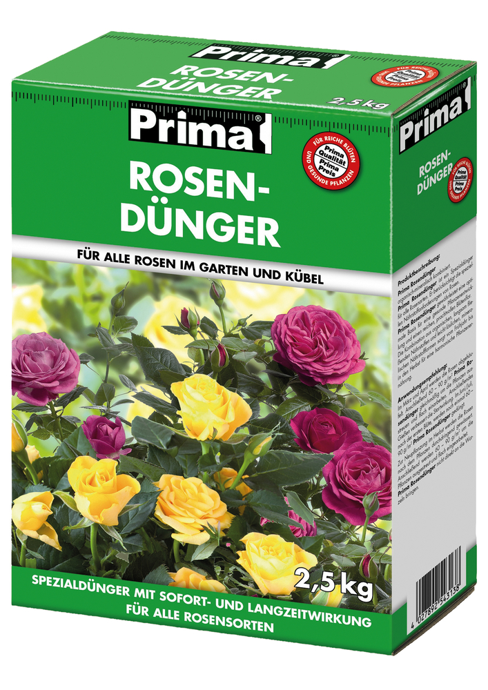 Prima Rosendünger 2,5kg GREGOR ZIEGLER GMBH Prima Rosendünger 2,5kg NPK 6+6+8 (+2) Faltschachtel