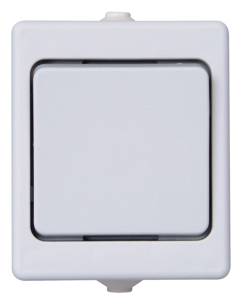 KOPP GMBH Aus- Wechselschalter AP-FR Aktion grau Aufputz-Feuchtraum IP44, Aktion, grau