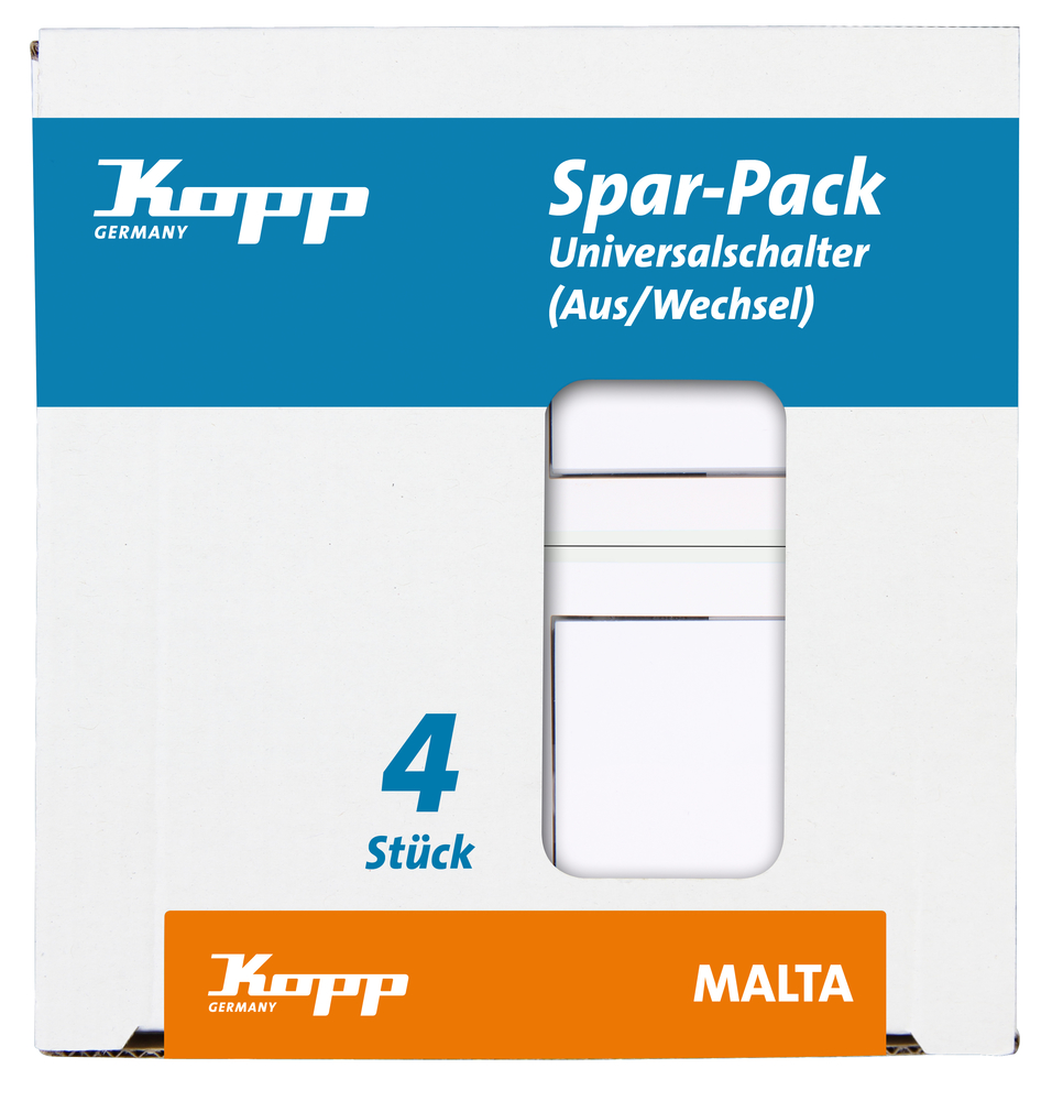 Universalschalter Malta arktis 4 Stück KOPP GMBH Universalschalter Malta arktis 4 Stück Profi Pack