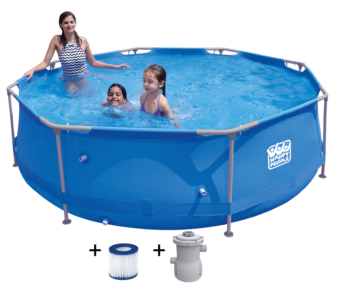Stahlrahmenpool-Set blau 300x76cm HAPPY PEOPLE GMBNH & CO.KG Stahlrahmenpool-Set blau 300x76cm