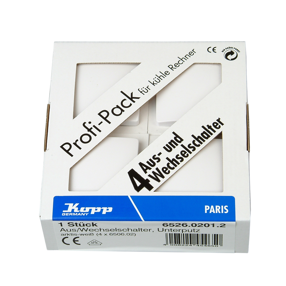 KOPP GMBH Universalschalter Paris arktis 4 Stück Profi Pack
