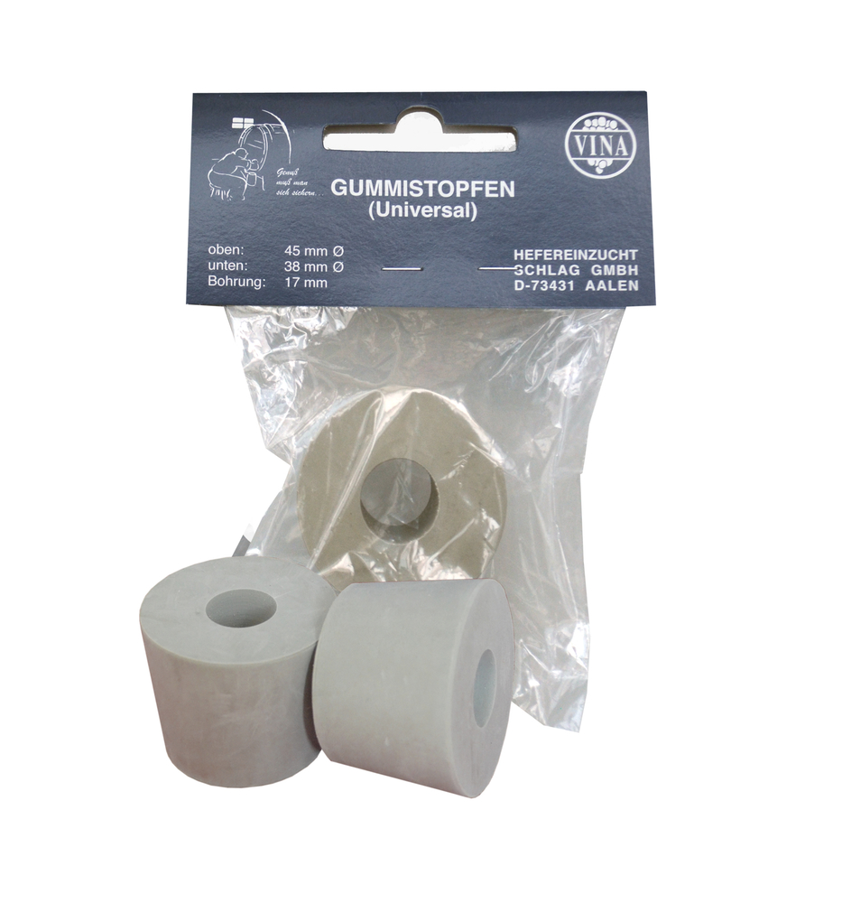 Gummistopfen 45/38 - Bohrung 17 mm HEFEREINZUCHT SCHLAG GMBH Gummistopfen 45/38 - Bohrung 17 mm