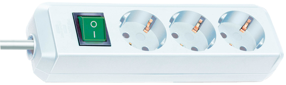Steckdosenleiste Eco-Line 3-fach weiß EUROBAUSTOFF ZENTRALLAGER OST Steckdosenleiste Eco-Line 3-fach weiß mit Schalter 5m Kabel