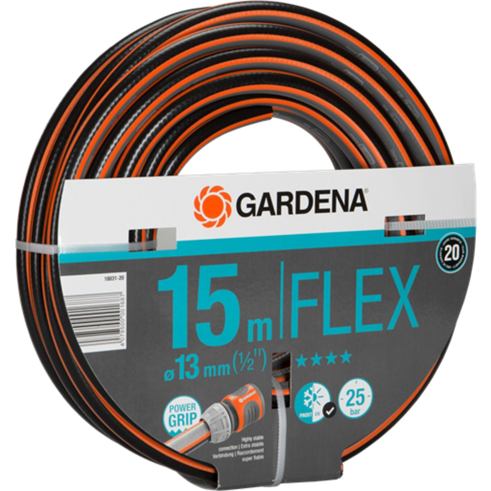 GARDENA Comfort FLEX Schlauch 13mm (1/2"), 15 Meter, schwarz