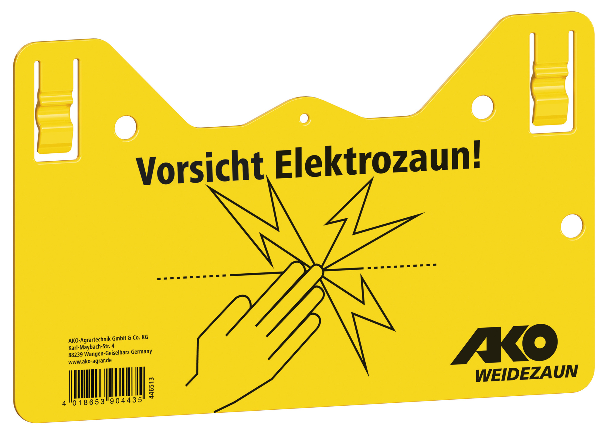 Warnschild Vorsicht Elektrozaun 2-seitig  